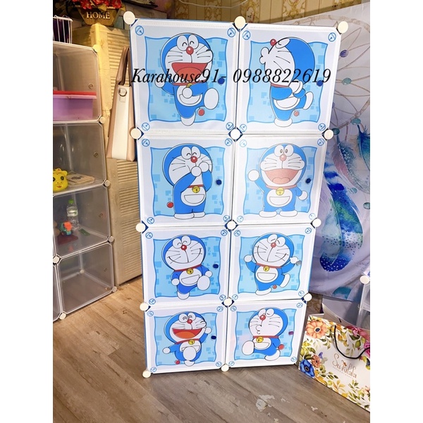 TỦ NHỰA QUẦN ÁO LẮP GHÉP 8 Ô SIZE SÂU 37cm. Tặng kèm 1 treo đồ