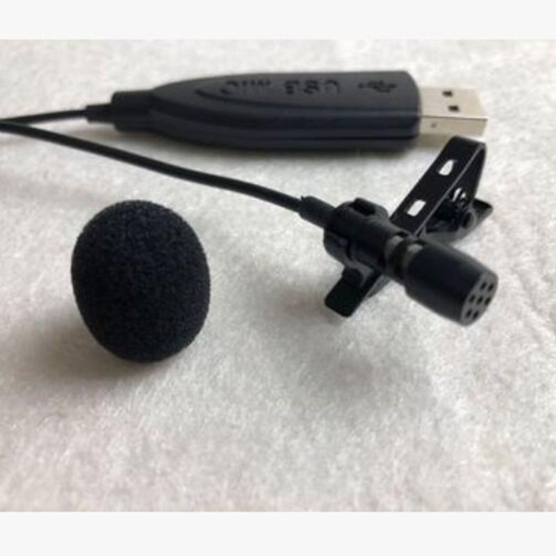 HSV USB Lavalier Microphone Clip on Collar Condenser Lapel Mic Microphone for PC Smart Phones