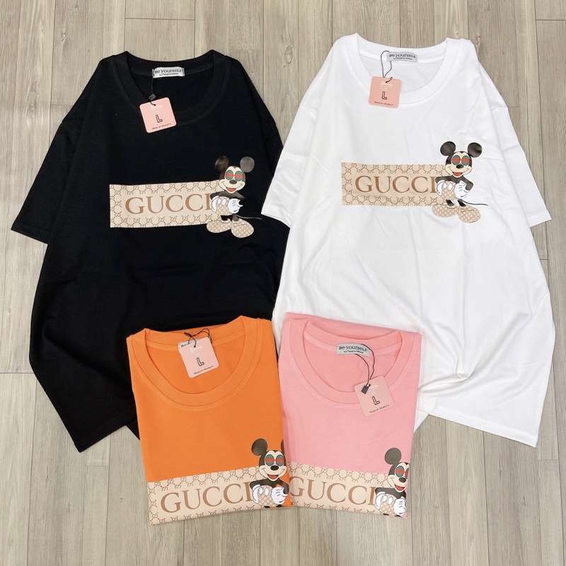 Áo Thun phông UNISEX in LOGO MICKEY Guci - Hình chụp thật