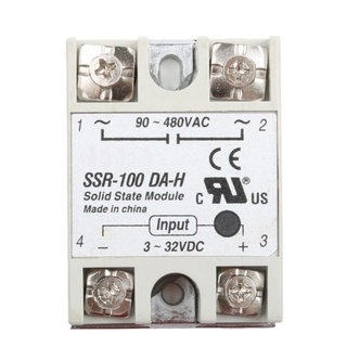 Rơ le bán dẫn ssr-100da-h chuyển đổi điện áp từ 3-32vdc thành 90-480vac với dòng điện 100a