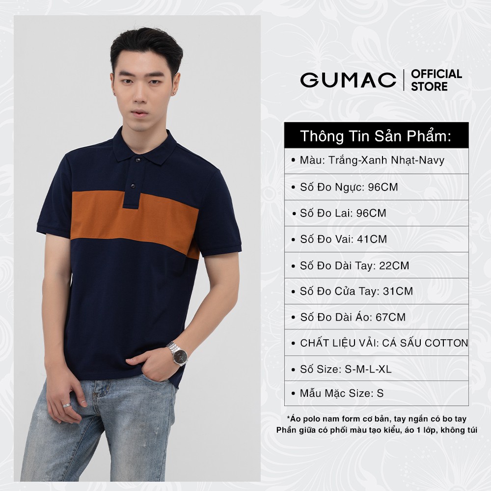 [Mã WABRGD12 giảm 10% đơn 250K] Áo thun polo nam phối màu GUMAC đủ màu, đủ size,, trẻ trung ATNB1186 | BigBuy360 - bigbuy360.vn