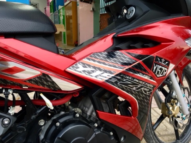 Tem rời Exciter 150 Chrome đỏ đen -1
