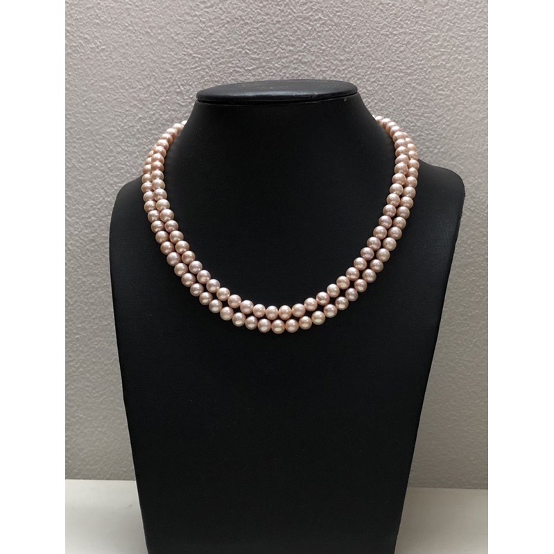 Vòng cổ hai tầng màu hồng tím