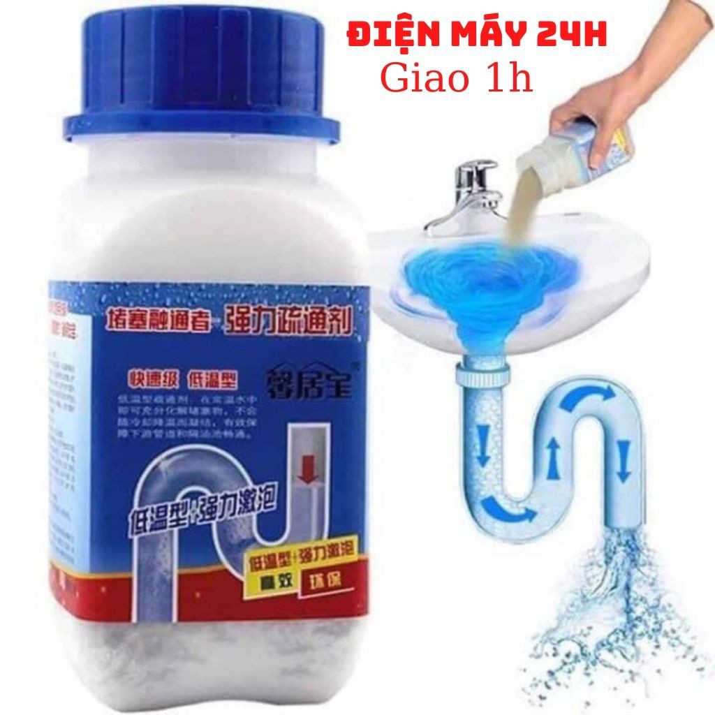 Bột thông cống rãnh, thông tắc bồn cầu, thông tắc bồn rửa tay Lavabo cực mạnh YUHAO siêu thần thánh