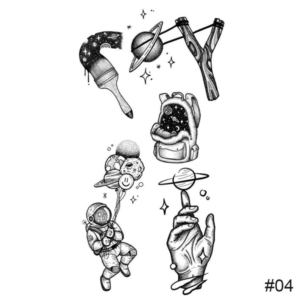 Hình Xăm Dán Tạm Thời Chống Nước Lâu Trôi Màu Đen Tươi Tắn Dành Cho Nam Và Nữ E4V6