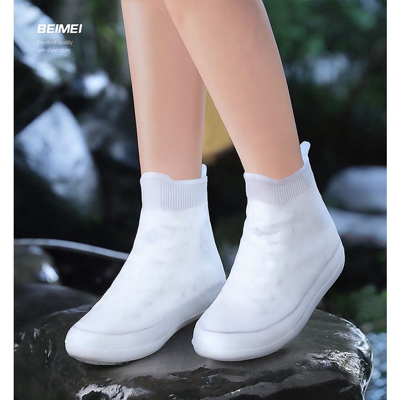 Vỏ Bọc Giày Đi Mưa Bằng Silicon Dày Dặn Chống Trượt Chống Thấm Nước Cho Nam Và Nữ