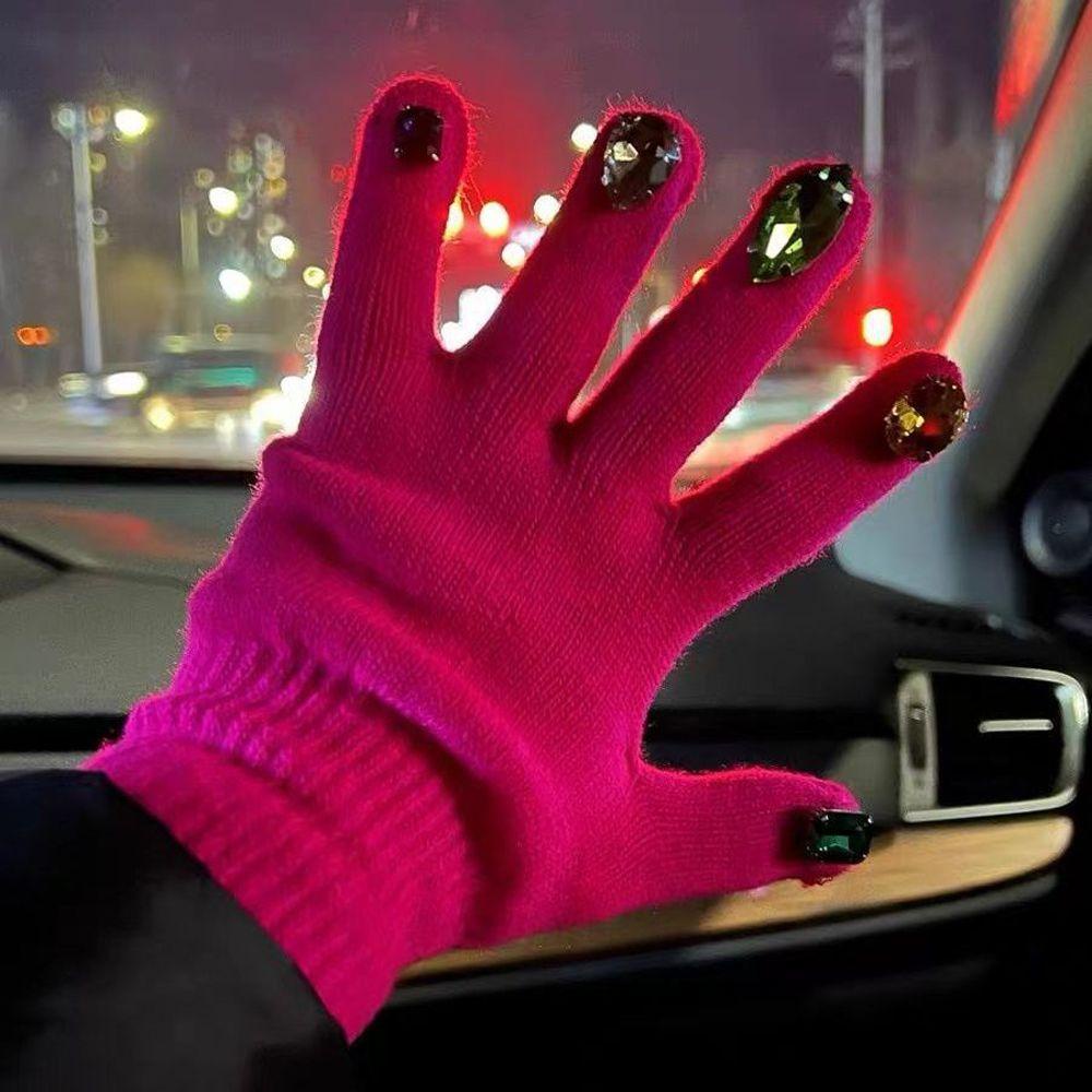 Găng Tay Len Dệt Kim WMES15H Thời Trang Thu Đông Cho Nữ