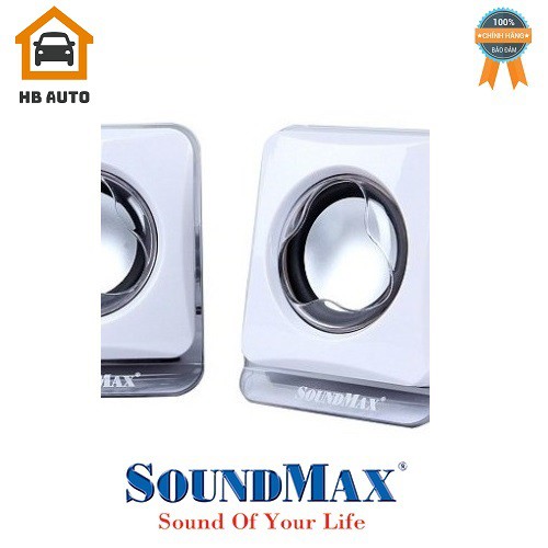 Loa vi tính Soundmax A-120 2.0 6W RMS Trắng – Hàng chính hãng