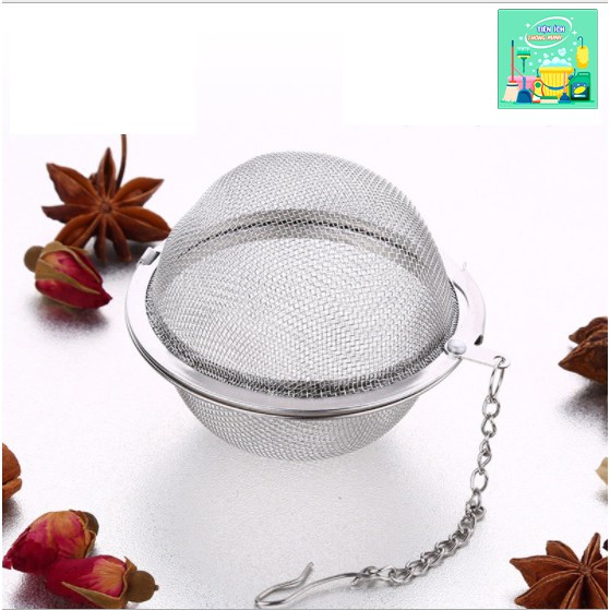 Bóng lưới lọc trà gia vị inox tiện lợi. Bóng lọc gia vị inox 7cm hầm canh thảo dược - TT1142