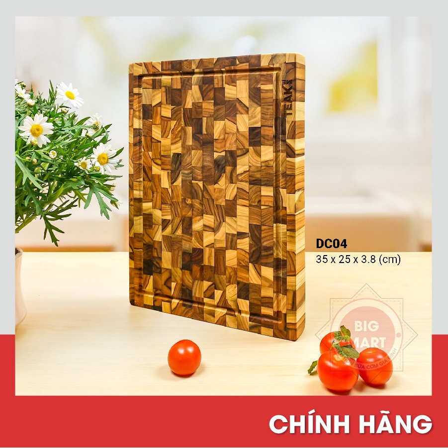 THỚT GỖ ĐẦU CÂY TEAK ME - Thớt Thái/ Chặt Hình Chữ Nhật Gỗ Đầu Cây Teak Me