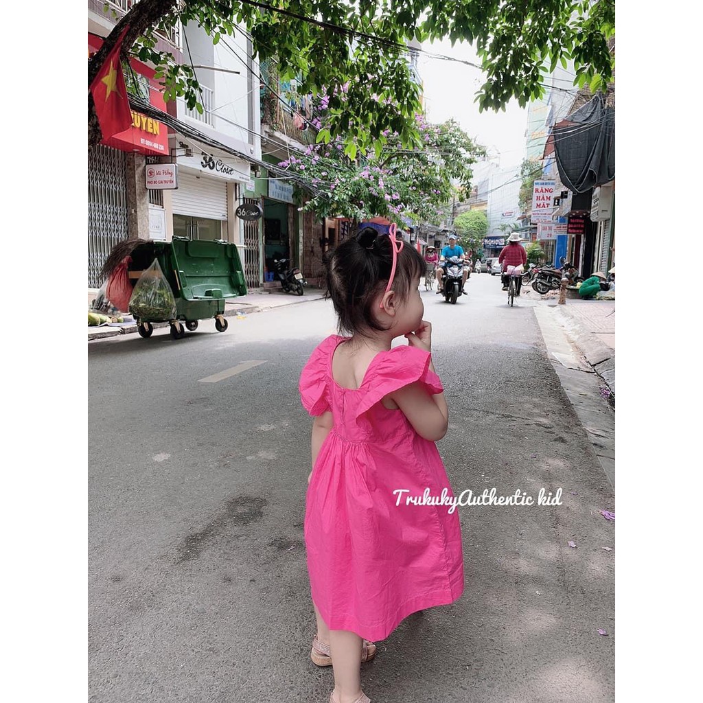 Váy bé gái hồng đậm HM