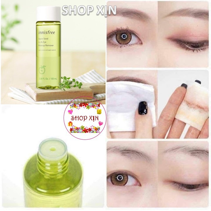 Tẩy Trang Mắt Môi Chiết Xuất Từ Táo Xanh Innisfree Apple Seed Lip & Eye Makeup Remover (Mẫu mới)