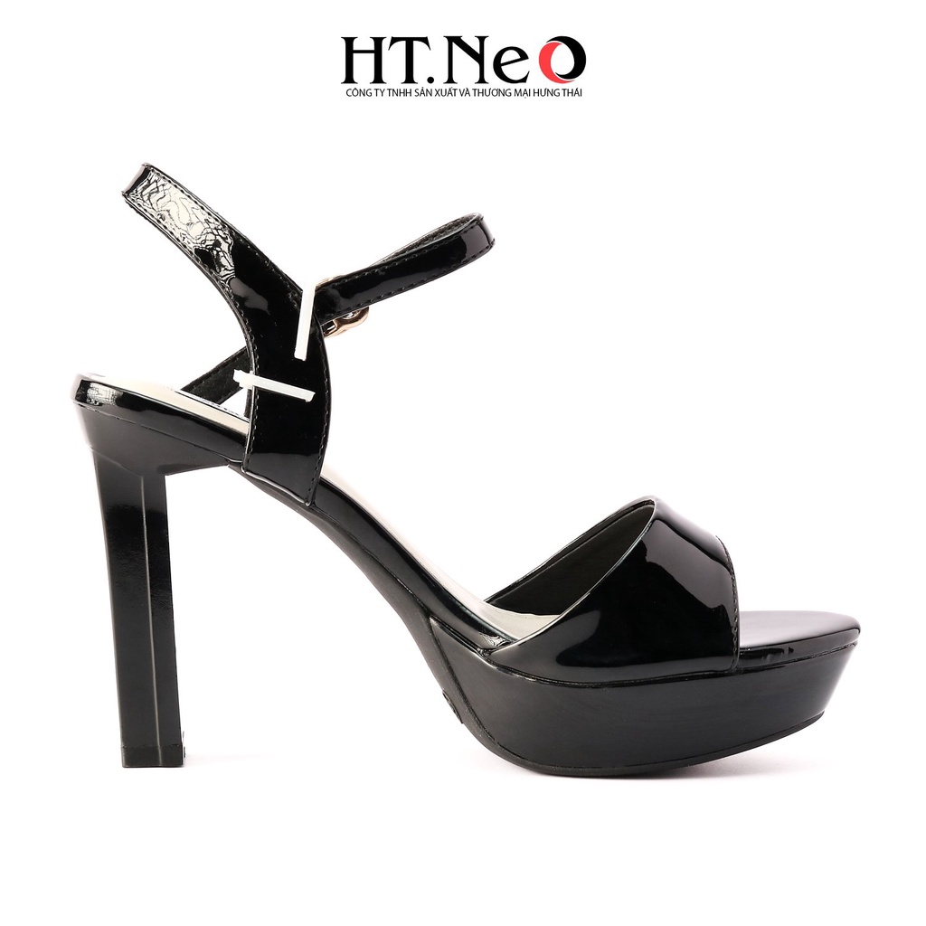 Sandal cao gót nữ HT.NEO thiết kế da mềm mại, quai ngang, gót vuông chắc chắn SDN126