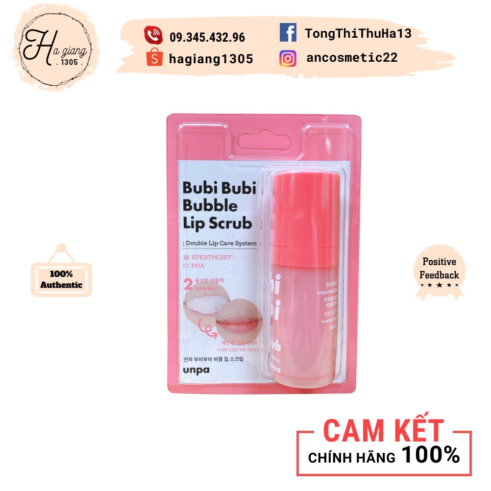 Tẩy da chết môi sủi bọt Bubi Lip, Tẩy da chết môi sủi bọt Bubi Bubi Lip By Unpa 12ml