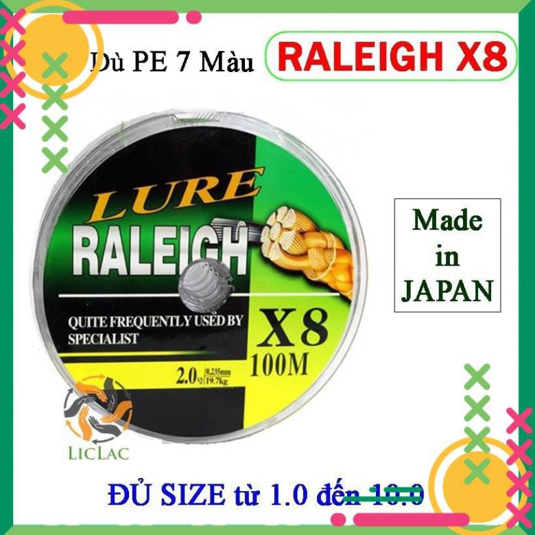 [ SALE 50% ] Dây Dù Câu Cá RALEIGH  X8 7 màu Siêu Đẹp Siêu Bền Mịn