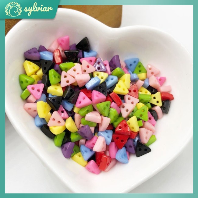 Set 200 Cúc Áo Nhựa Mini 6mm Nhiều Màu Sắc Dùng Để Trang Trí Đồ Thủ Công