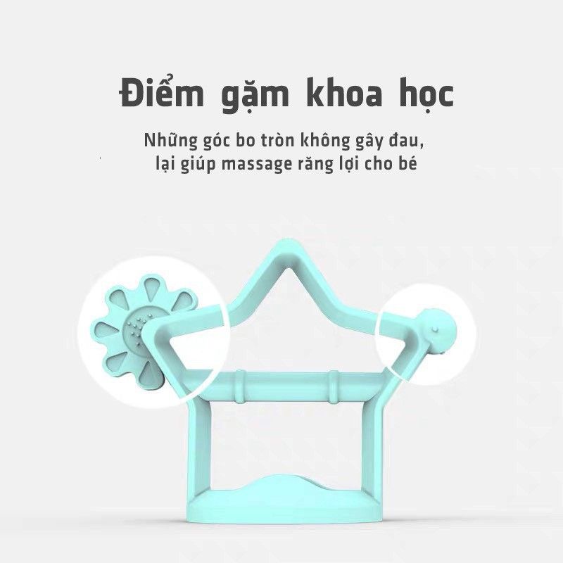 Gặm nướu kichi Silicone Star đeo tay chống rơi, ngậm nướu cho bé từ 0 - 3 tuổi