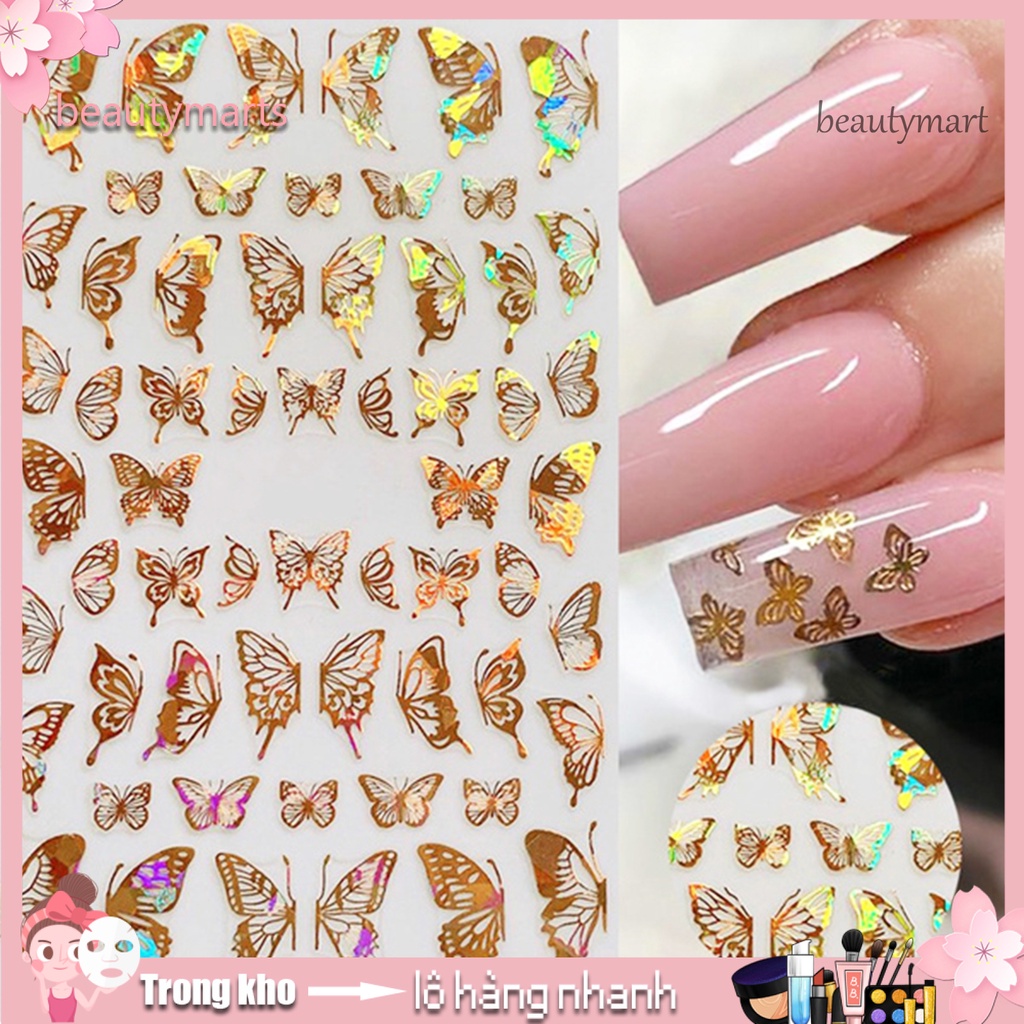 [Hàng mới về] Nhãn dán trang trí móng tay hình bươm bướm dễ thương DIY