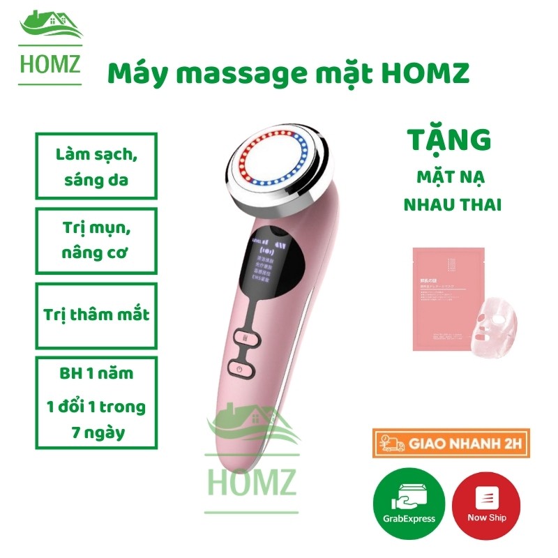 Máy massage mặt - mát xa mặt HOMZ Máy rửa mặt - đẩy tinh chất dưỡng chất bản cải tiến 2151 - BH 12 tháng