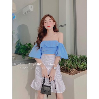 Set váy đuôi cá + áo bẹt vai voan