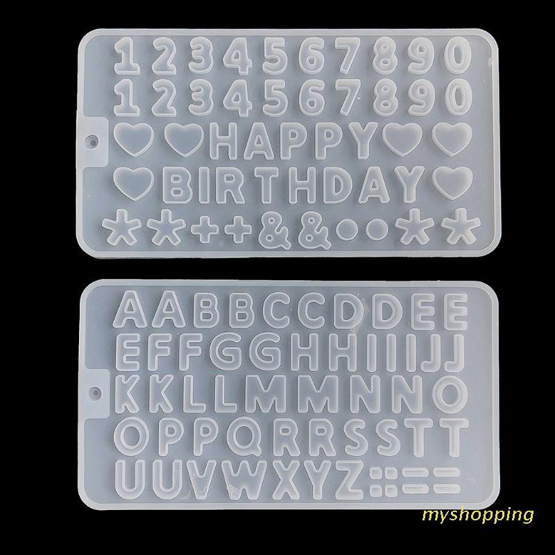 Bộ 2 Khuôn Silicone Hình Chữ Cái Tiếng Anh Dùng Làm Móc Khóa Diy