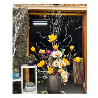 Cành mộc lan cao cấp - hoa lụa