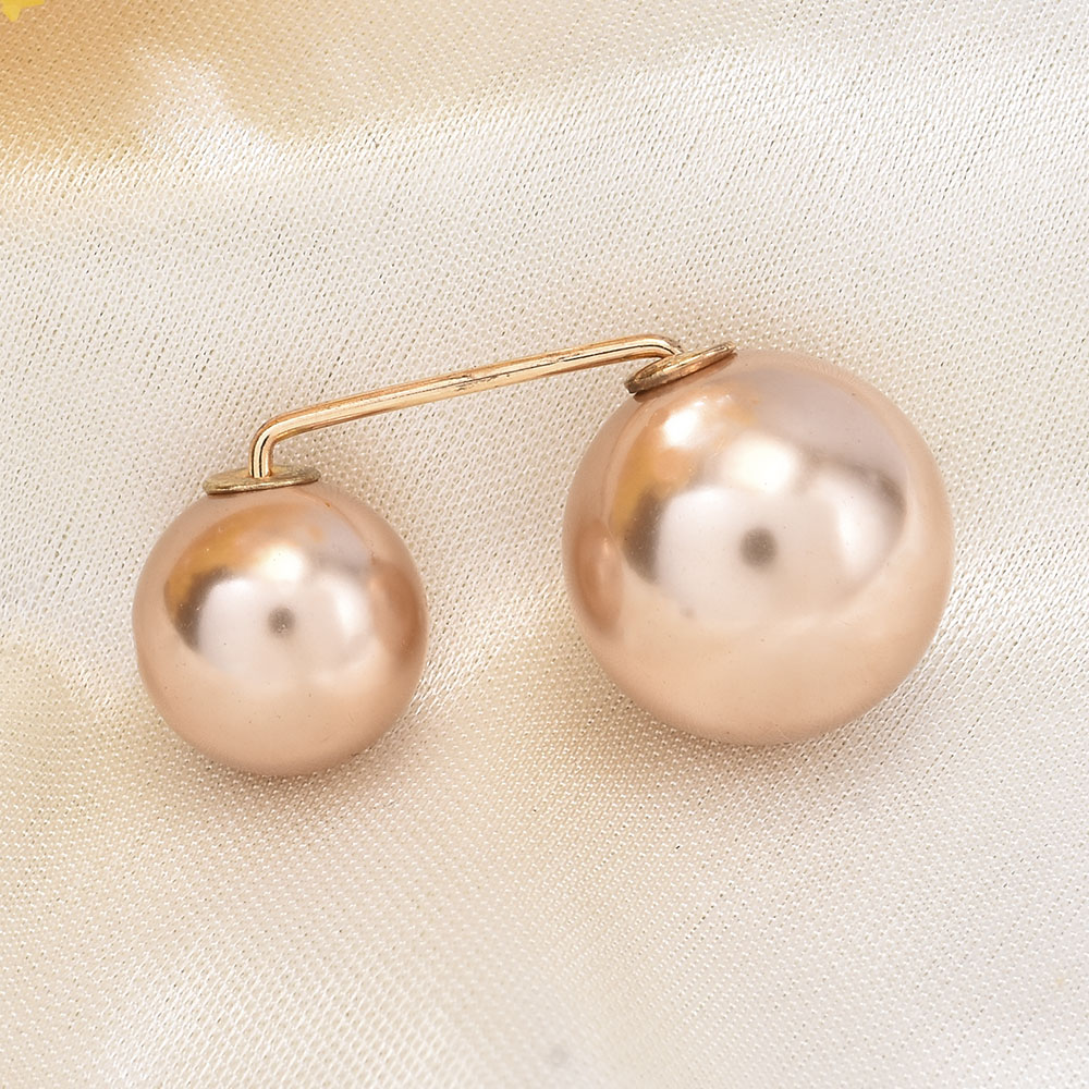 【sweet】woman fashion retro Double Pearl Anti-glare Brooch Sweater Fixed Buckle Charm Gift