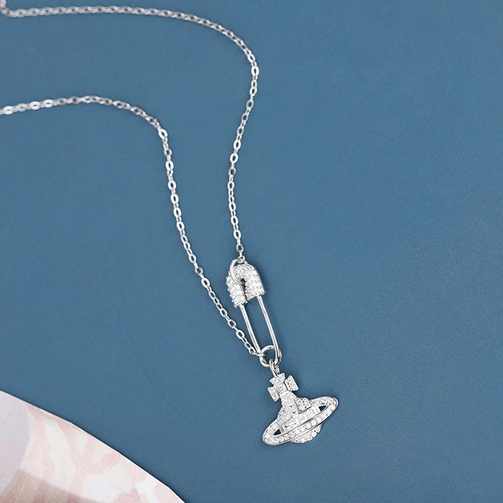Somedayzl Dây Chuyền Hàn Quốc Đính Đá Zircon Ngọt Ngào Thanh Lịch Cho Nữ Hành Tinh Saturn Zircon|Vòng Cổ