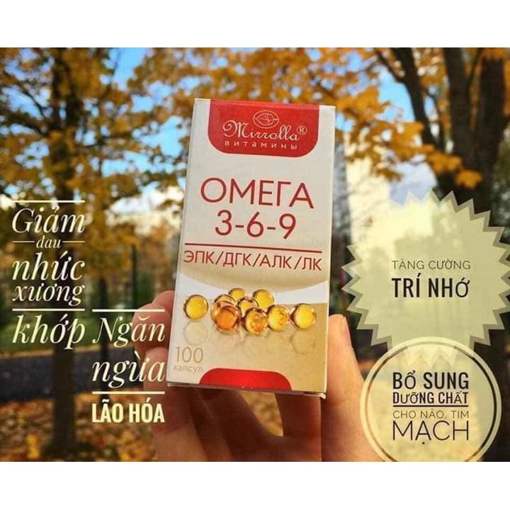 Viên uống Omega 369 Mirrolla hàng Nga lọ 100 viên