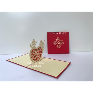 Trái Tim 3 - Heart  - Love - Thiệp 3D