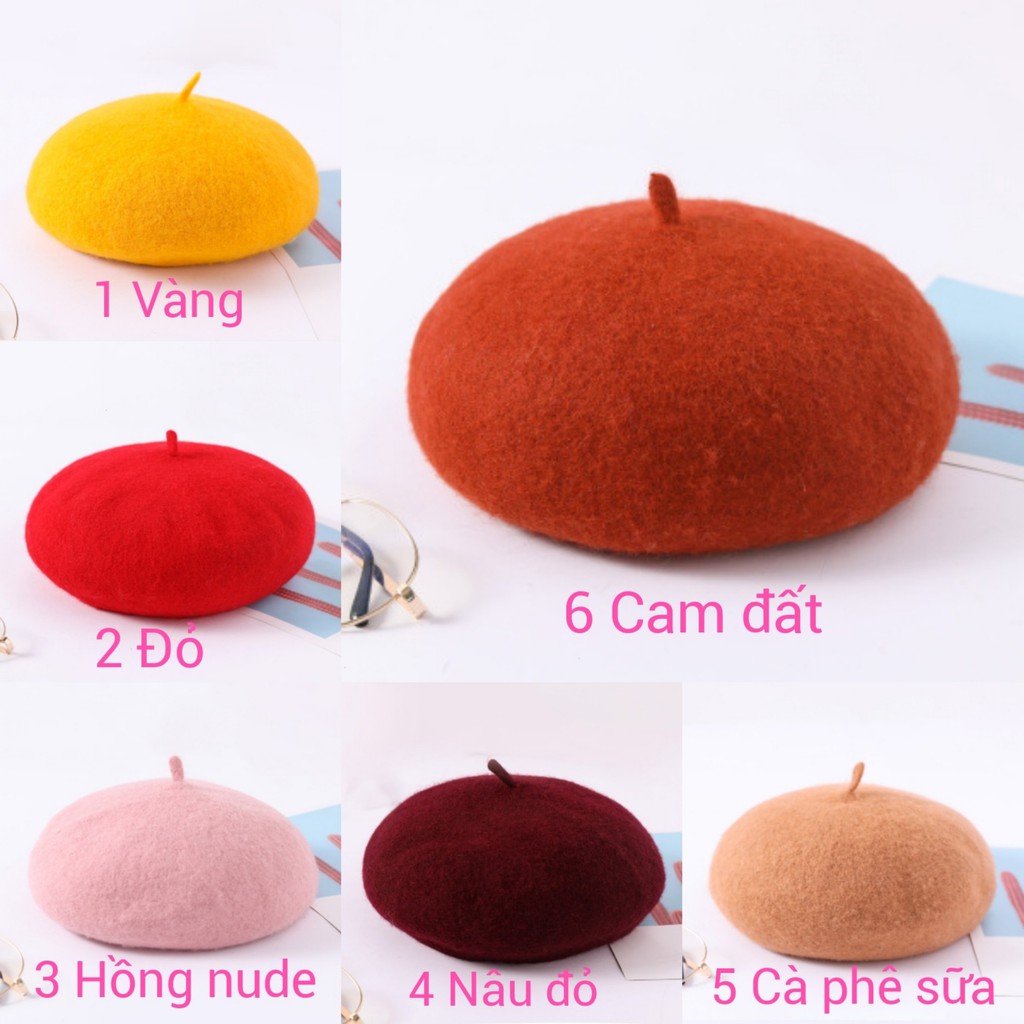 MŨ NỒI / MŨ BERET DẠ ĐẸP CÓ DÂY ĐIỀU CHỈNH HÀNG LOẠI 1