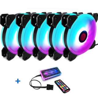 Bộ 5 FAN CASE 12CM LED RGB COOLMOON V3 - KÈM BỘ HUB VÀ REMOTE