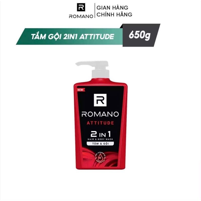 Sữa tắm 2in1 Romano 650g