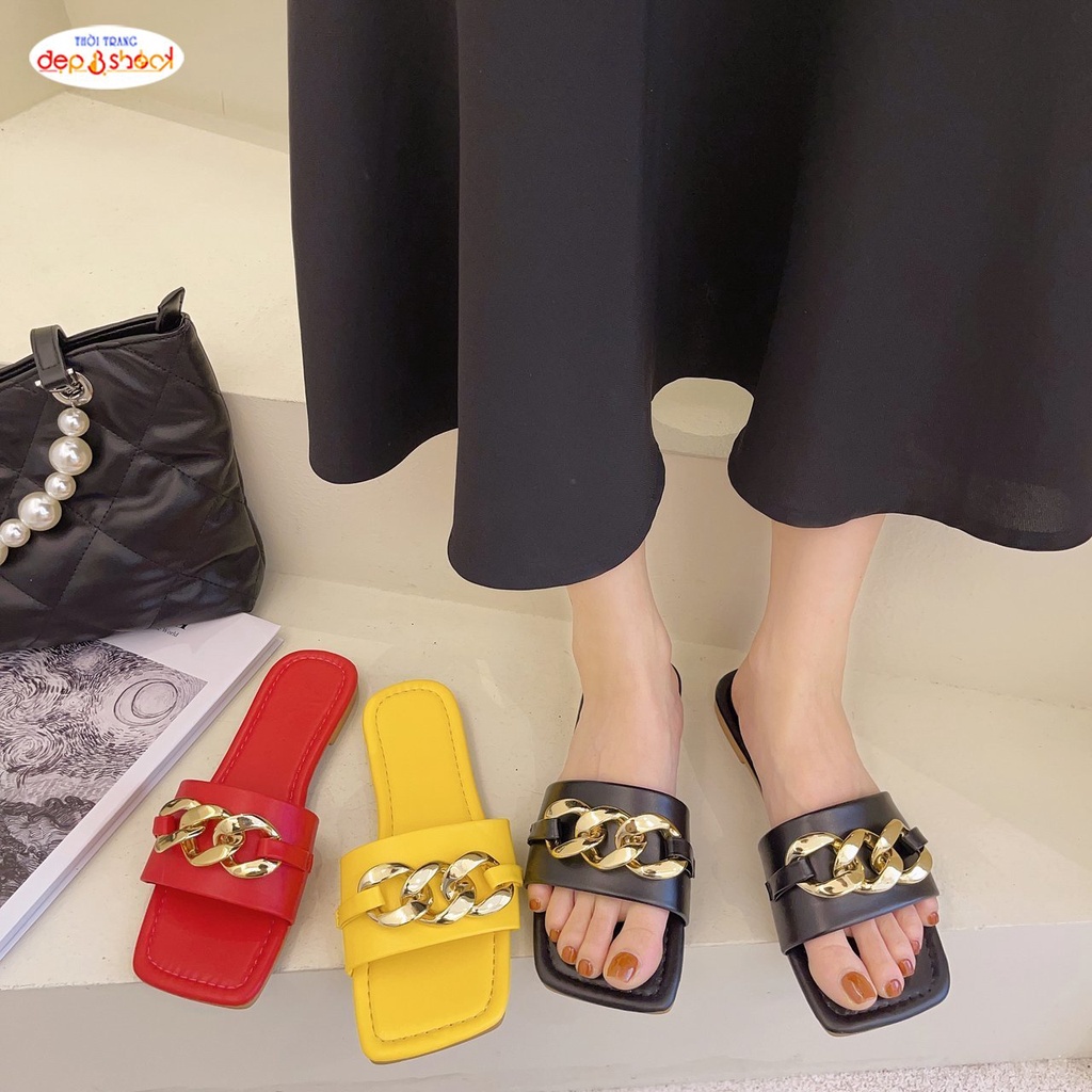 Dép lê quai ngang bigsize dép quai ngang nữ cao cấp bản xích có size lớn 42 43