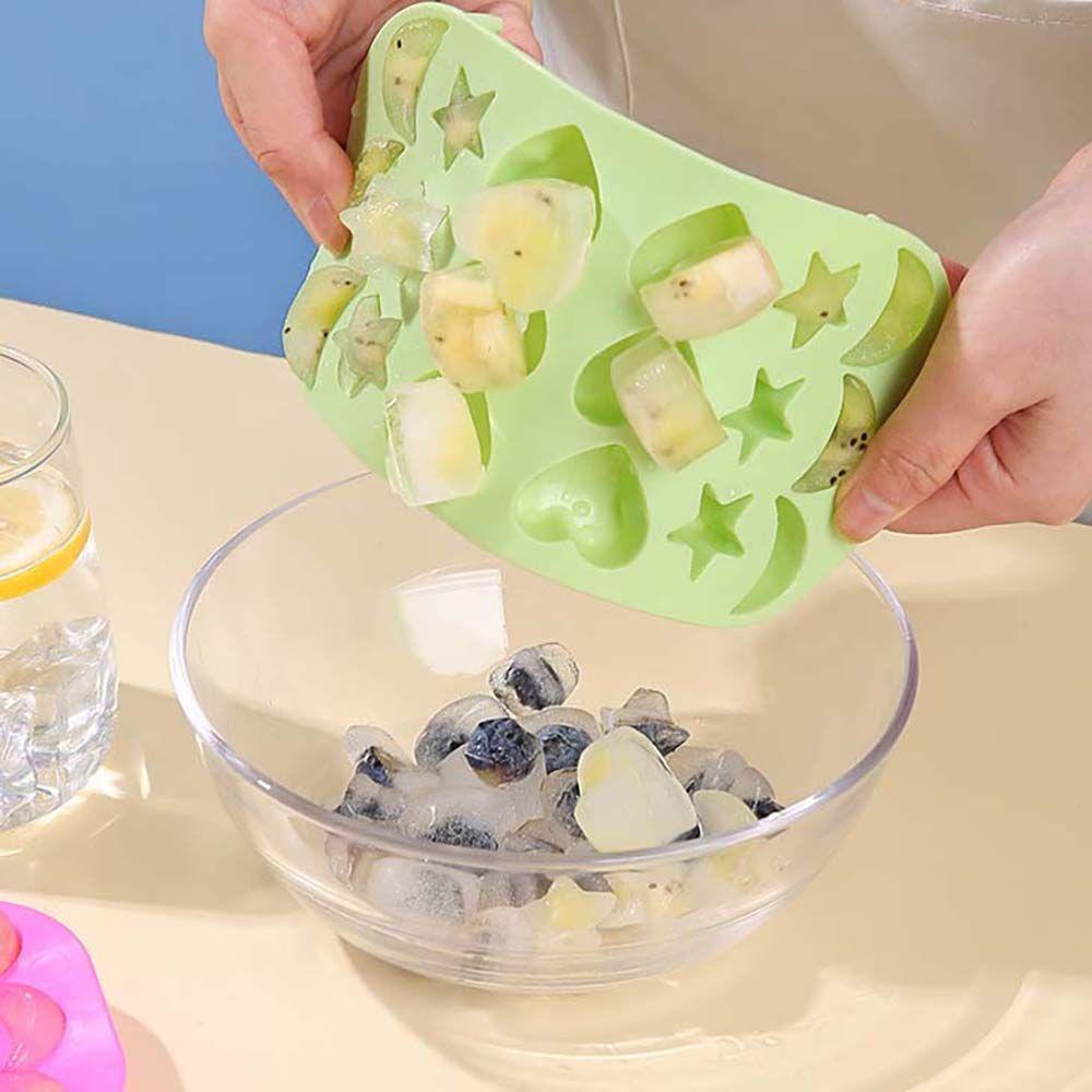Khuôn Silicone Làm Đá Viên Hình Trái Tim / Mặt Trăng / Ngôi Sao 3D