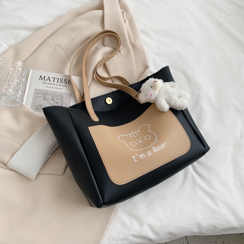 Túi Tote đeo vai sức chứa lớn mẫu mã 2021 dễ thương phong cách Hàn Quốc cho học sinh