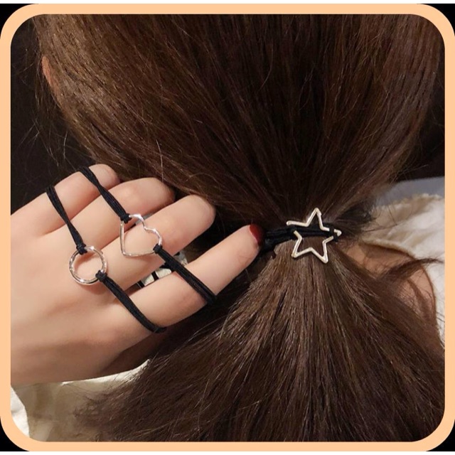 Chun nịt buộc tóc màu đen nhiều hình Basic cá tính