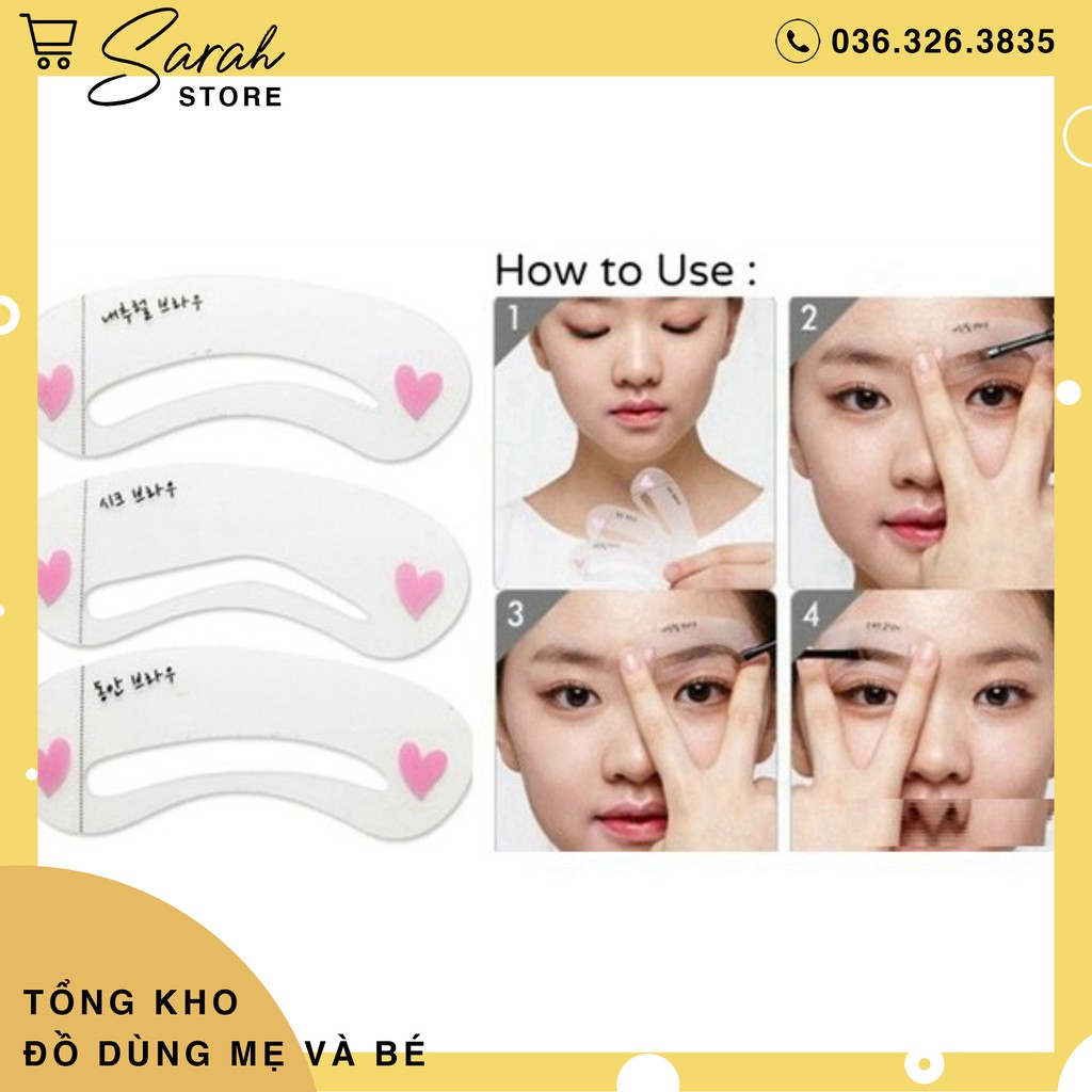 Set 3 khuôn kẻ chân mày