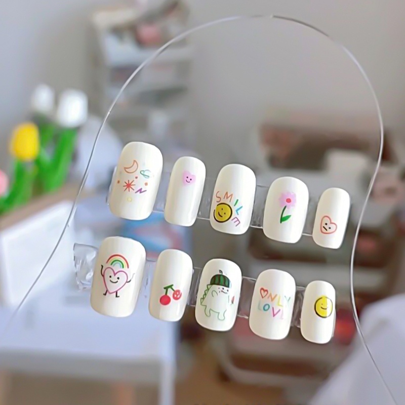 Miếng Dán Trang Trí Móng Tay Họa Tiết Khủng Long/ Pikachu Hoạt Hình DIY