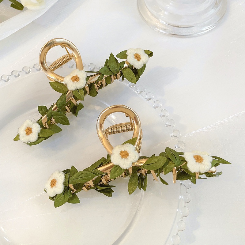 Kẹp Tóc Hình Hoa Lá Bằng Mây Thời Trang Hàn Quốc