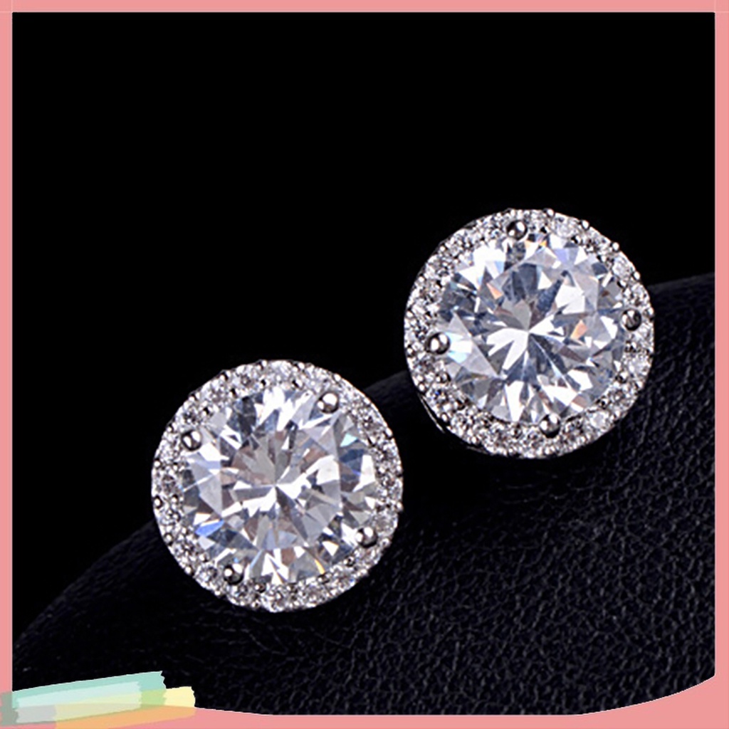 Bông Tai Mạ Bạc Đính Đá Zircon Thời Trang Dành Cho Nữ