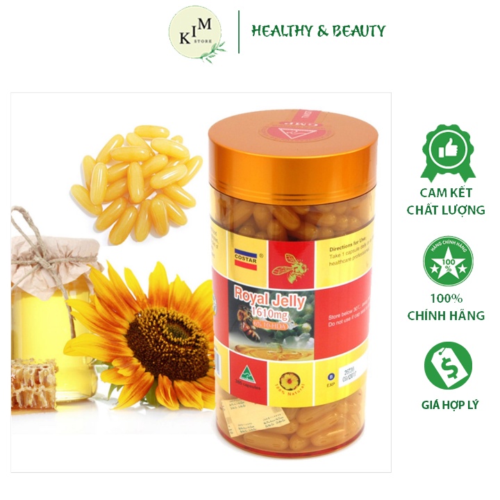 Viên Uống Sữa Ong Chúa Costar Royal Jelly 1610mg 365 Viên Giúp Da Sáng Đẹp Hàng Úc