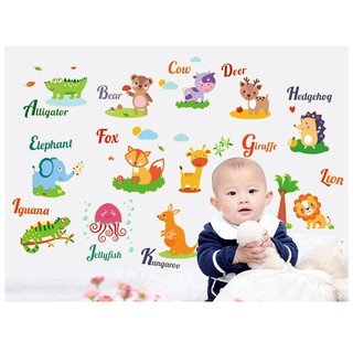 Miếng dán tường có Dạ quang phát sáng ban đêm hình con vật dễ thương trang trí phòng bé - DDQ010