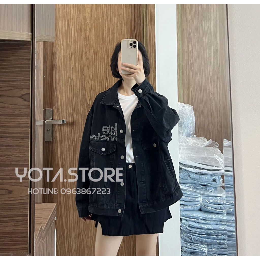 Áo khoác jeans thêu chữ - KB53