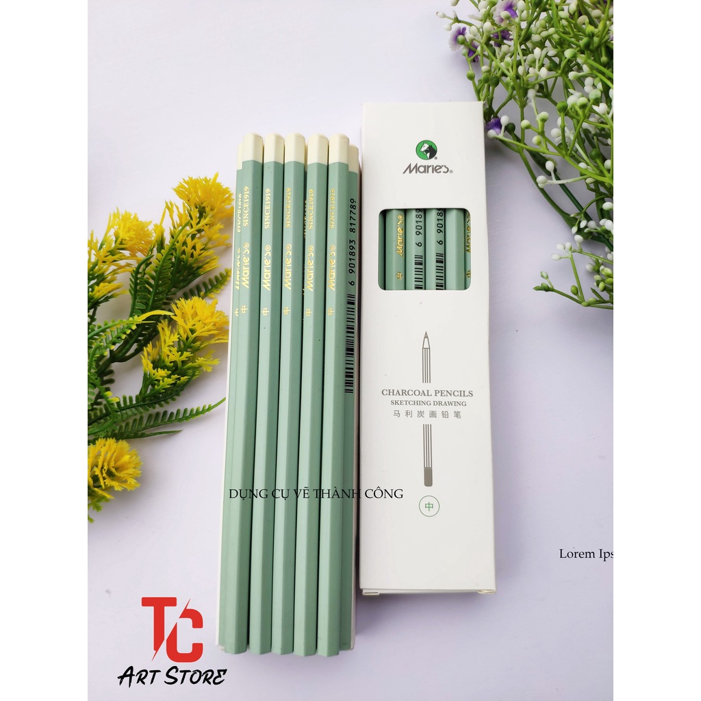 BÚT CHÌ THAN MARIE'S C7360 ( Thân Gỗ Cứng, Lõi Than Nén)