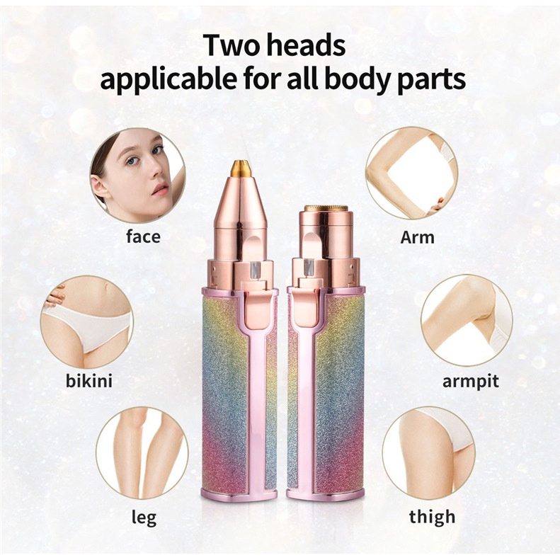 ❤️Loại 2in1❤️ Bút Tỉa Lông Mày, Ria Mép Đa Năng 2 In 1 Thiết Kế Hình Thỏi Son - Máy Cạo Lông Toàn Thân An Toàn