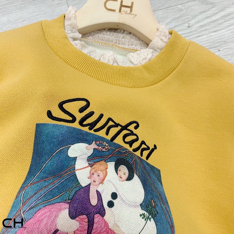 ÁO ĐÔI NỈ BÔNG NỮ VÀNG BẠCH TUYẾT CỔ BÈO REN CHO MẸ  | BigBuy360 - bigbuy360.vn