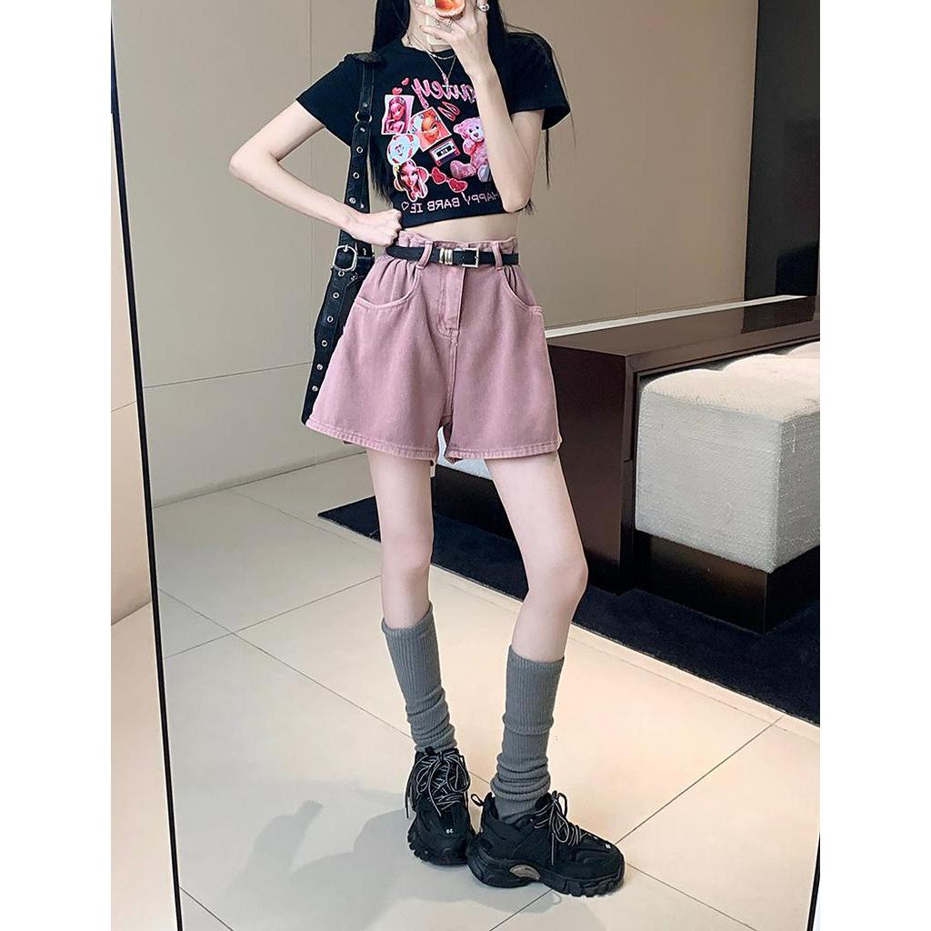 Quần Short Denim Cạp Cao Phong Cách Mới Dành Cho Nữ 63755