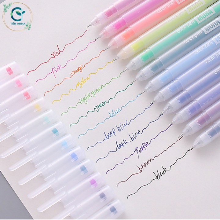 Bút gel - Mura color pen - ngòi 0.5mm nhiều màu bút học sinh sáng tạo dễ thương bút màu nước