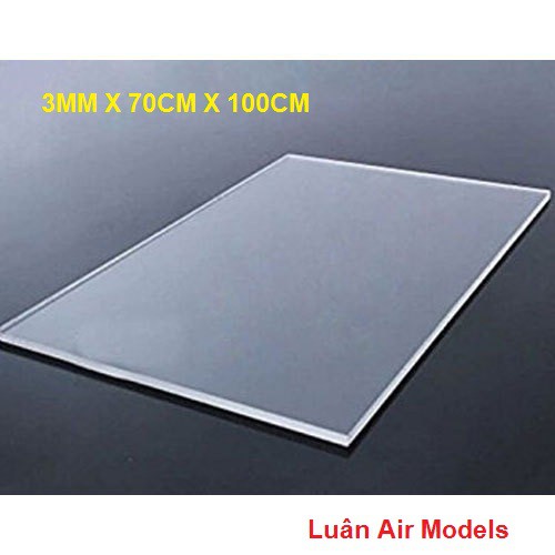 3mm 70x100cm Tấm nhựa mica cứng trong suốt làm hồ cá, hộp kính, đồ chơi, trang trí, cắt theo yêu cầu (VA153)- Luân Air